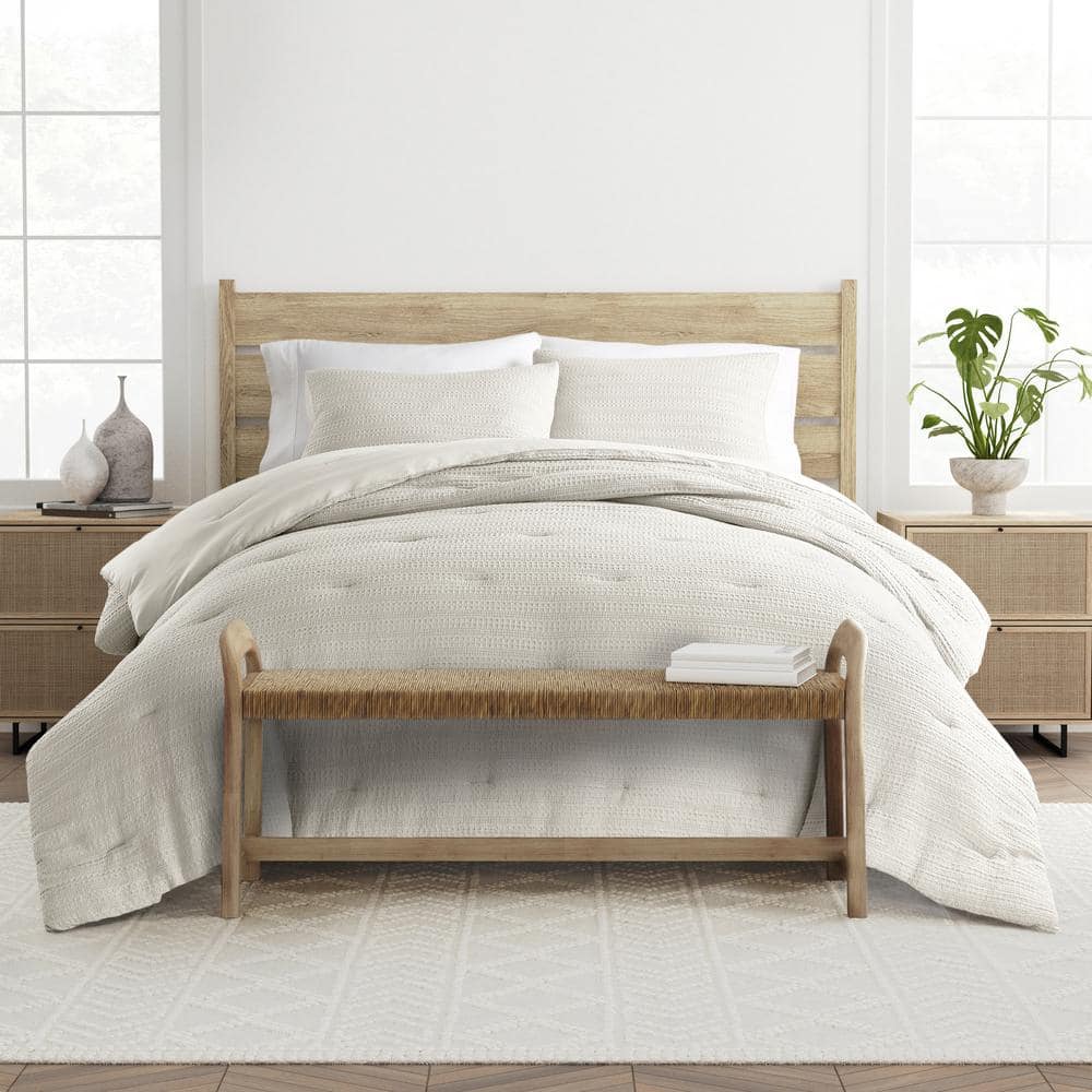 Twin Dune Organic Down Alternative Waffle Weave Comforter Set