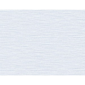 Luxe Retreat Blue Frost Faux Linen Weave Paper Unpasted Wallpaper Roll (60.75 sq. ft.)