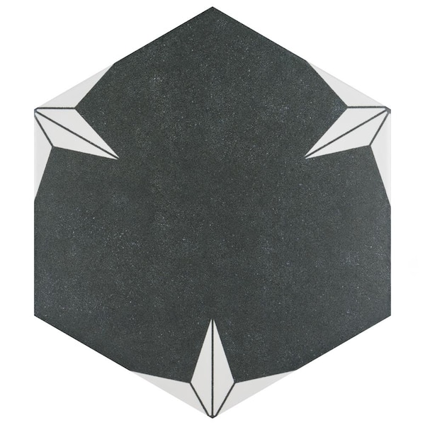 Merola Tile Stella Hex Night 8-5/8 in. x 9-7/8 in. Porcelain Floor and Wall Tile (11.5 sq. ft./Case)