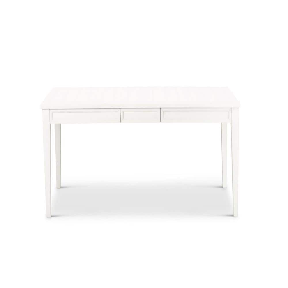 Cottage Charm Antique White Extendable Dining Table with Storage