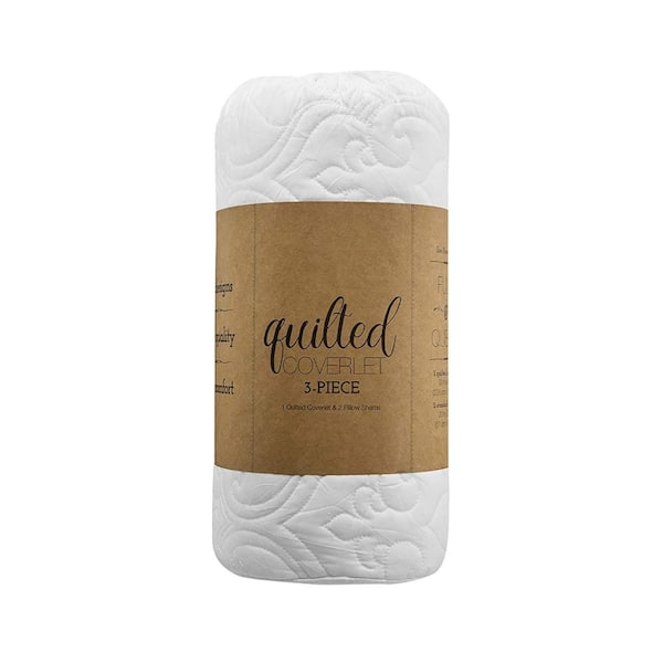 Damask Quilted Coverlet Set