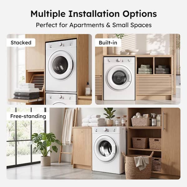 SIMZLIFE 3.5 cu. ft. vented Front Load Stackable Electric Compact