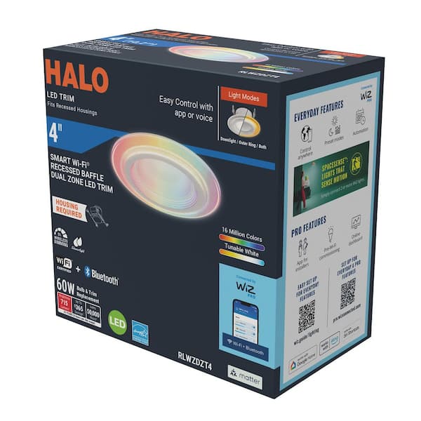 RL Dual Zone 4 in. Smart WiFi Recessed LED Trim Connected by WiZ Pro