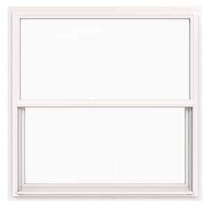 42 in. x 42 in. V-4500 Series White Single-Hung Vinyl Window with Fiberglass Mesh Screen