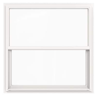 42 in. x 42 in. V-4500 Series White Single-Hung Vinyl Window with Fiberglass Mesh Screen