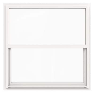 42 in. x 48 in. V-4500 Series White Single-Hung Vinyl Window with Fiberglass Mesh Screen
