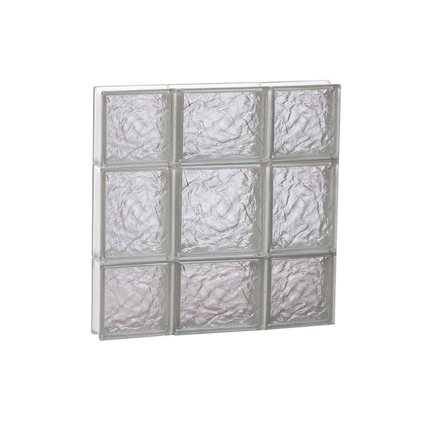 Clearly Secure 19.25 in. x 19.25 in. x 3.125 in. Frameless Ice Pattern Non-Vented Glass Block Window