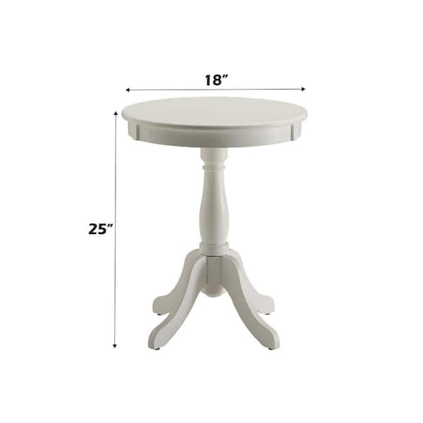 Acme Furniture Alger White Side Table 82804 - The Home Depot
