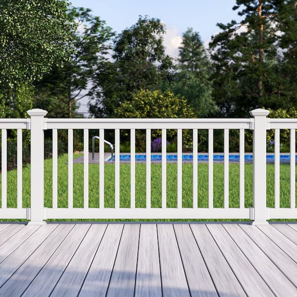 RDI Finyl Line 8 ft. x 42 in. H Deck Top Level Rail Kit in White
