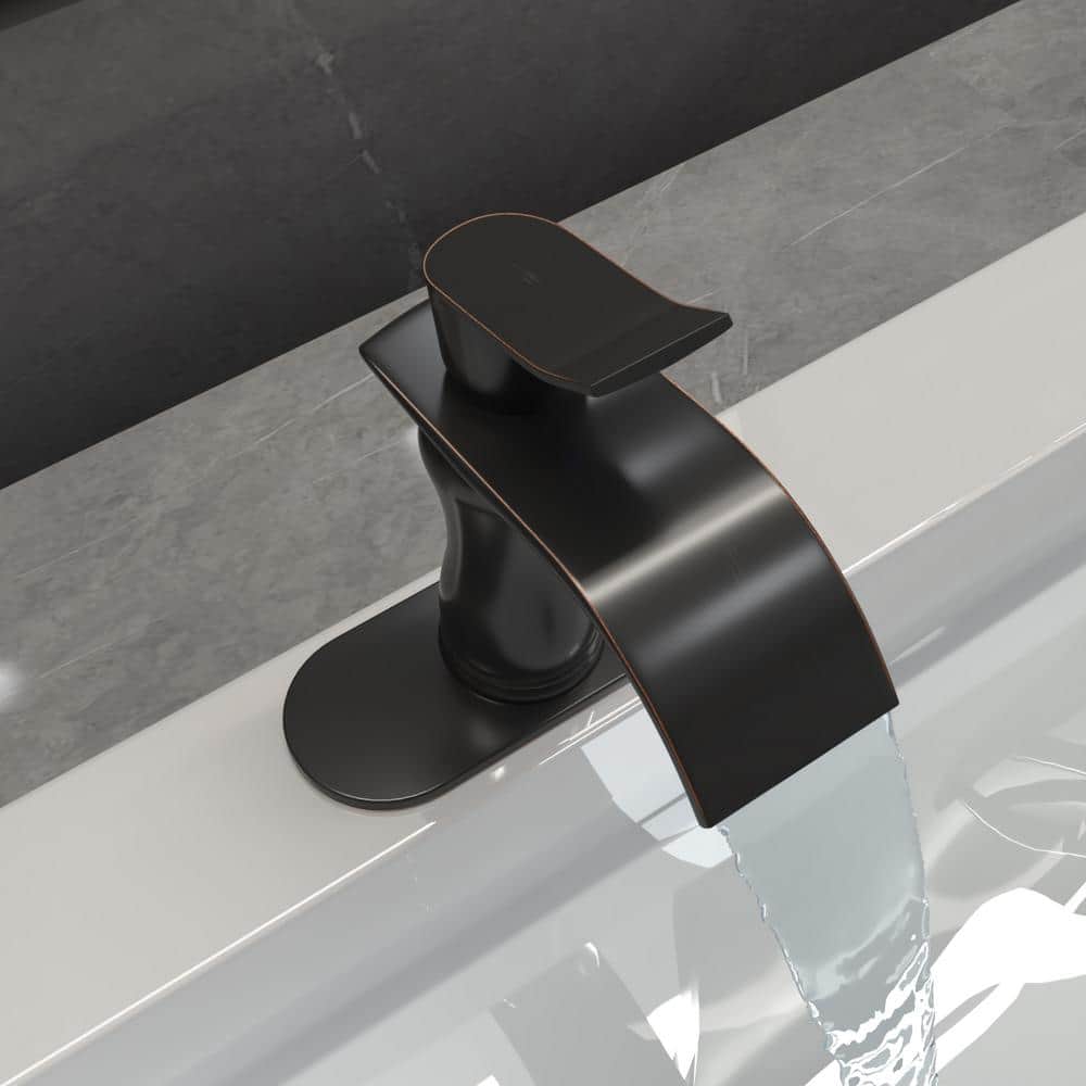 Oil Rubbed Bronze Single Handle Waterfall Bathroom Faucet