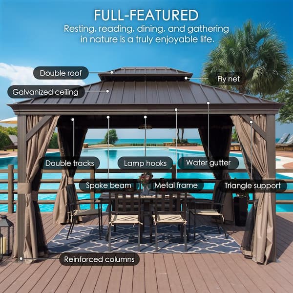 KOZYARD Alexander 12 ft. D x 9 ft. H x 16 ft. W Aluminum KOZYARD Alexander 12 ft. D x 9 ft. H x 16 ft. W Aluminum