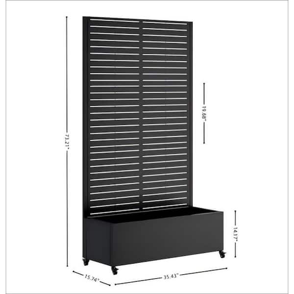 Metal Raised Garden Bed with Trellis and Wheels-Planter Box with