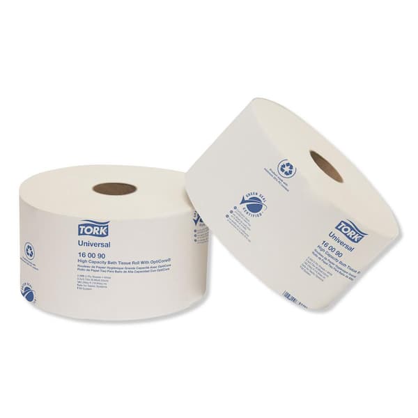 Universal High Capacity Toilet Paperl w/OptiCore, Septic Safe, 2-Ply, White, 2000/Roll, (12-Carton)