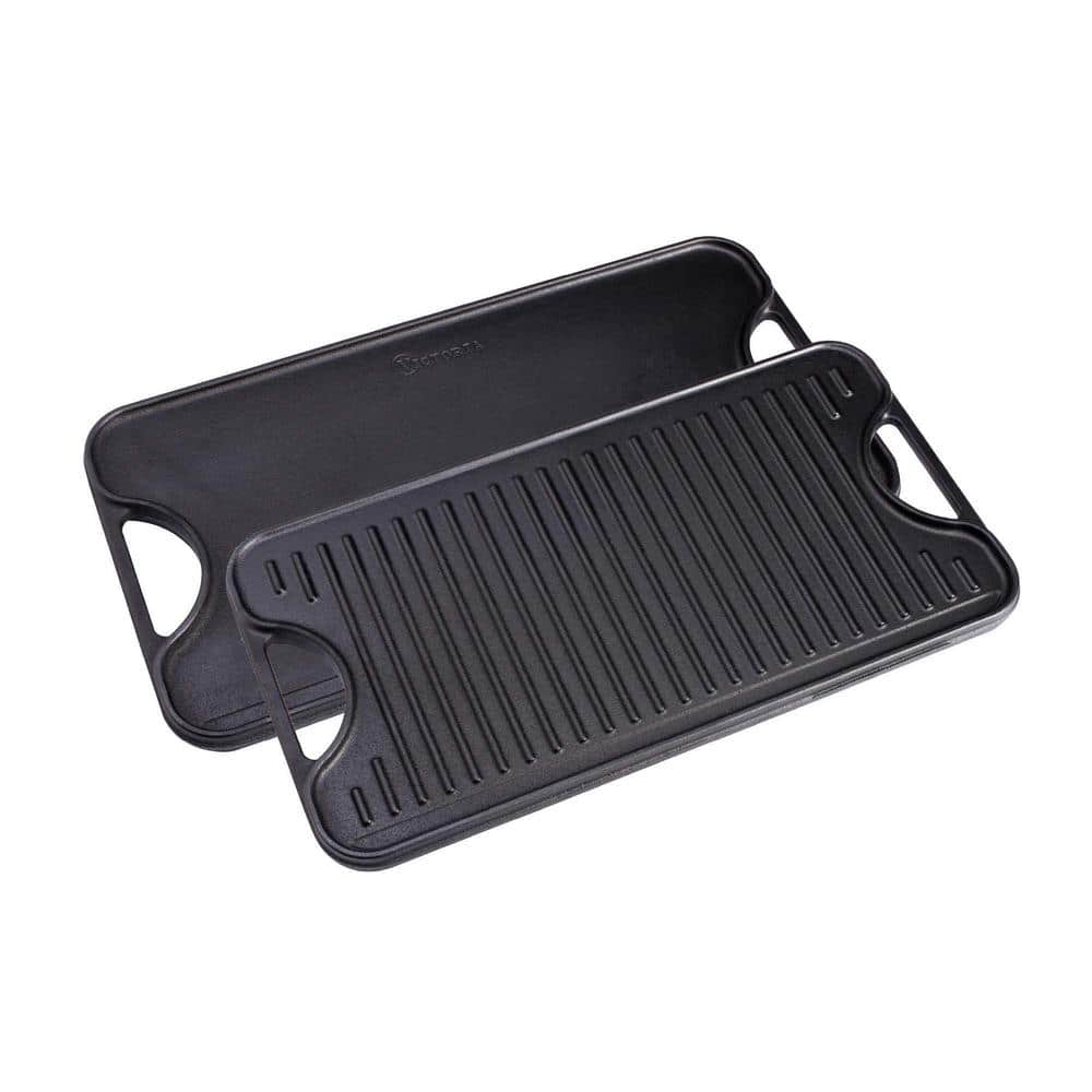 Victoria Cast Iron Reversible Griddle/Skillet 18.5 in Compatible on all Cooking Surfaces