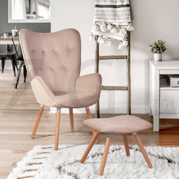 Homy Casa Vintage Velvet Leisure Chairs High-Back Dinning Chairs for  Kitchen Living Room - Blush KAS OTTOMAN BLUSH - The Home Depot