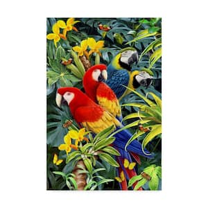 Parrot Sitting In Flowers by Howard Robinson Animal Hidden Frame 16 in. x 24 in.