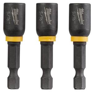 SHOCKWAVE Impact Duty 5/16 in. x 1-7/8 in. Black Oxide Magnetic Nut Driver Drill Bit (3-Pack)