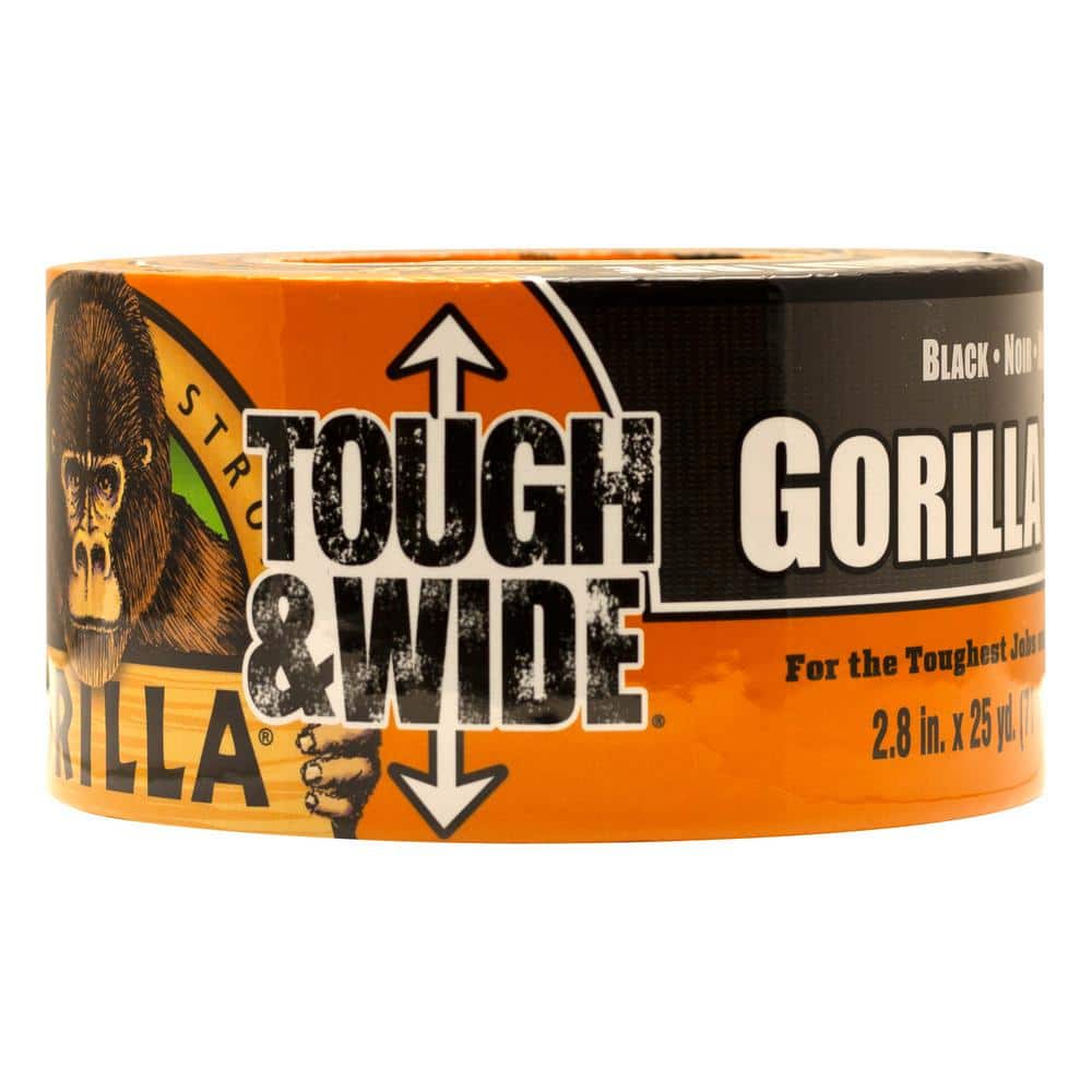 Gorilla 25 yds. Tough and Wide Black Duct Tape 106425 - The Home Depot