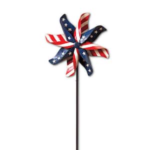 Details about   America Flag Metal Pin wheel Garden Stake Patriotic Metal Wind Spinner Set of 2 