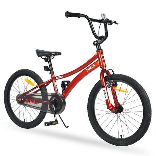ITOPFOX Kids Red 20 in. Age 7-10 Years Boys Bike, Height Adjustable Saddle & Handlebar, Rear Coaster Brake & Front V Brake