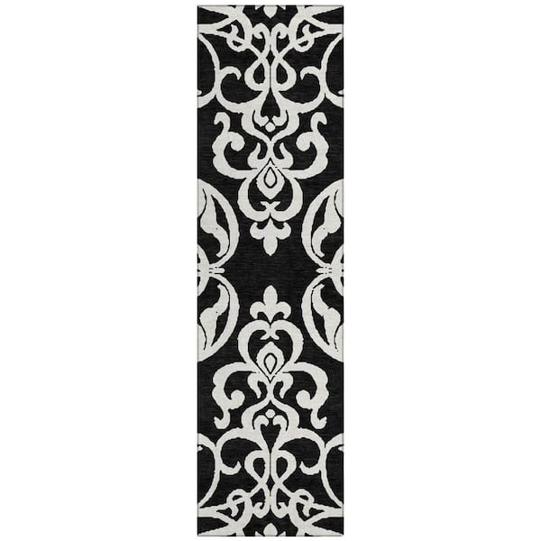 Addison Rugs Chantille Machine Washable Indoor/Outdoor Abstract ACN973 Black 2 ft. 3 in. x 7 ft. 6 in. Area Rug