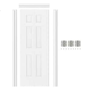 TENONER 32 in. x 80 in. 6 Panel, Hollow Core,White Primed