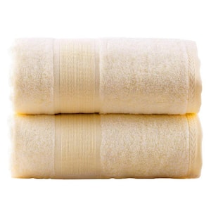 Yellow Bamboo Cotton Bath Towel (Set of 2)