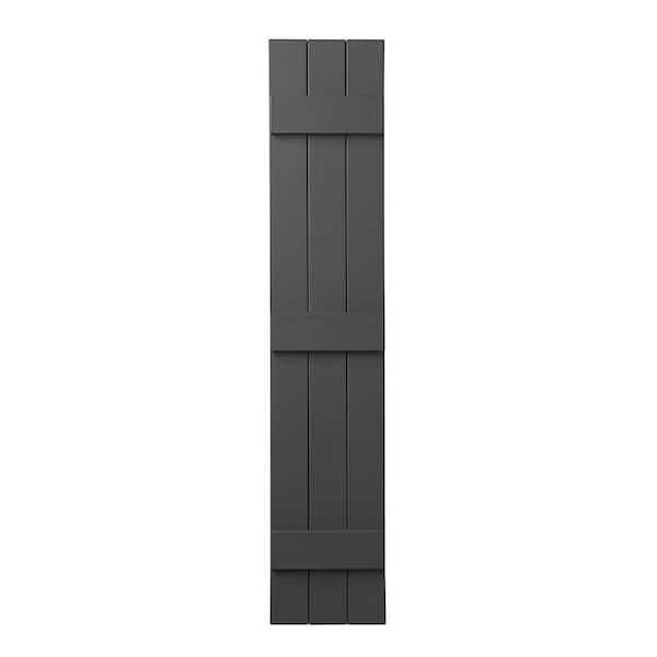 Ply Gem 11 in. x 59 in. Polypropylene Plastic 3-Board Closed Board and Batten Shutters Pair in Spanish Moss