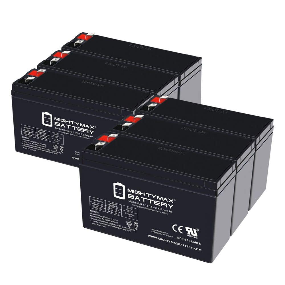 12V, 6.5Ah, AGM, F2 Terminal, Replacement Battery Compatible with Kool Karz Range Rover - 6 Pack price history on PriceWatchPro