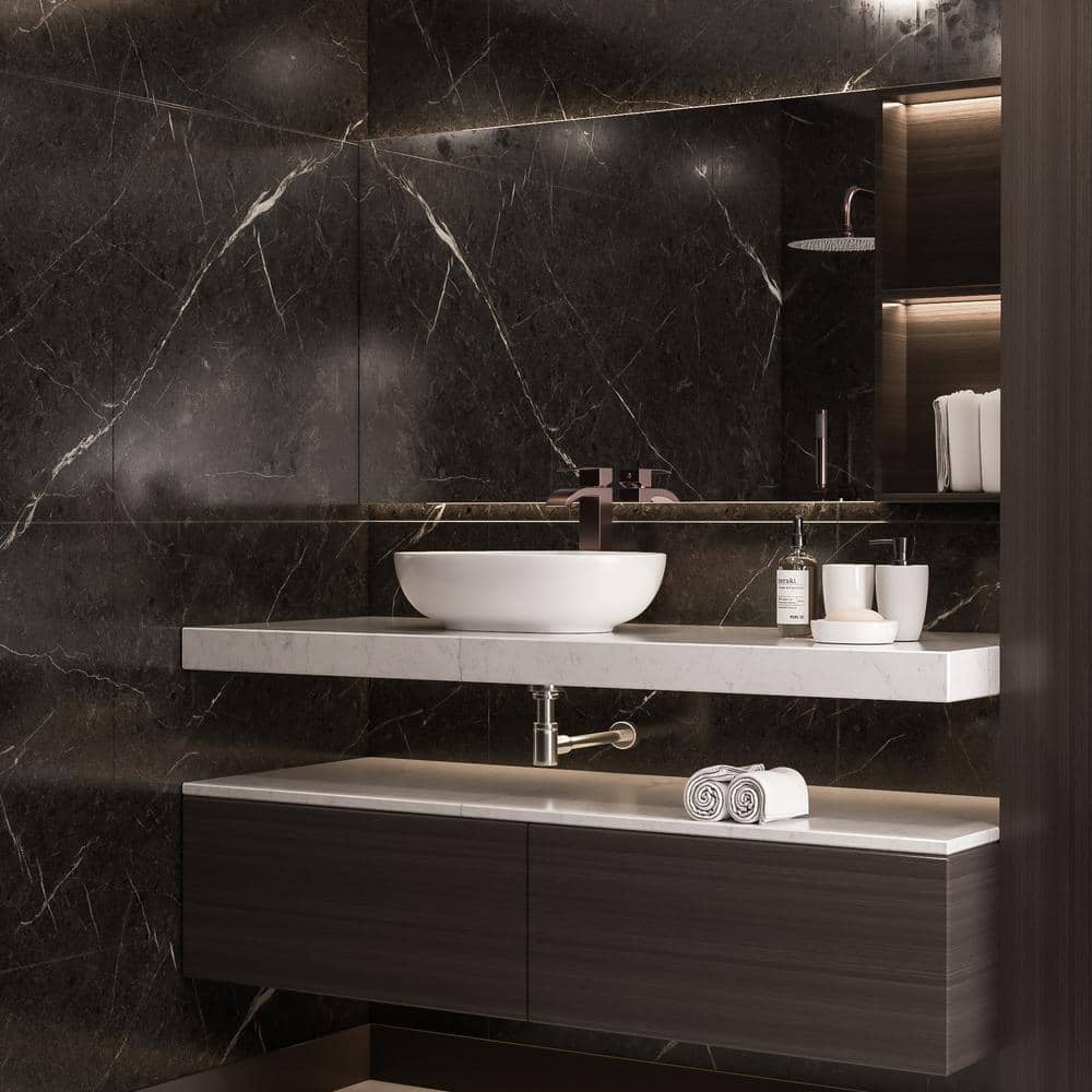 Oil Rubbed Bronze Single Handle High Arc Bathroom Faucet