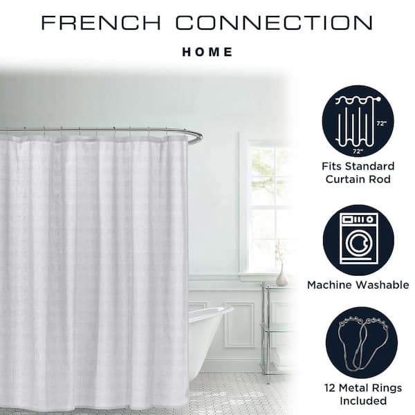 French Connection 72 In X, Gray Shower And Window Curtain Set