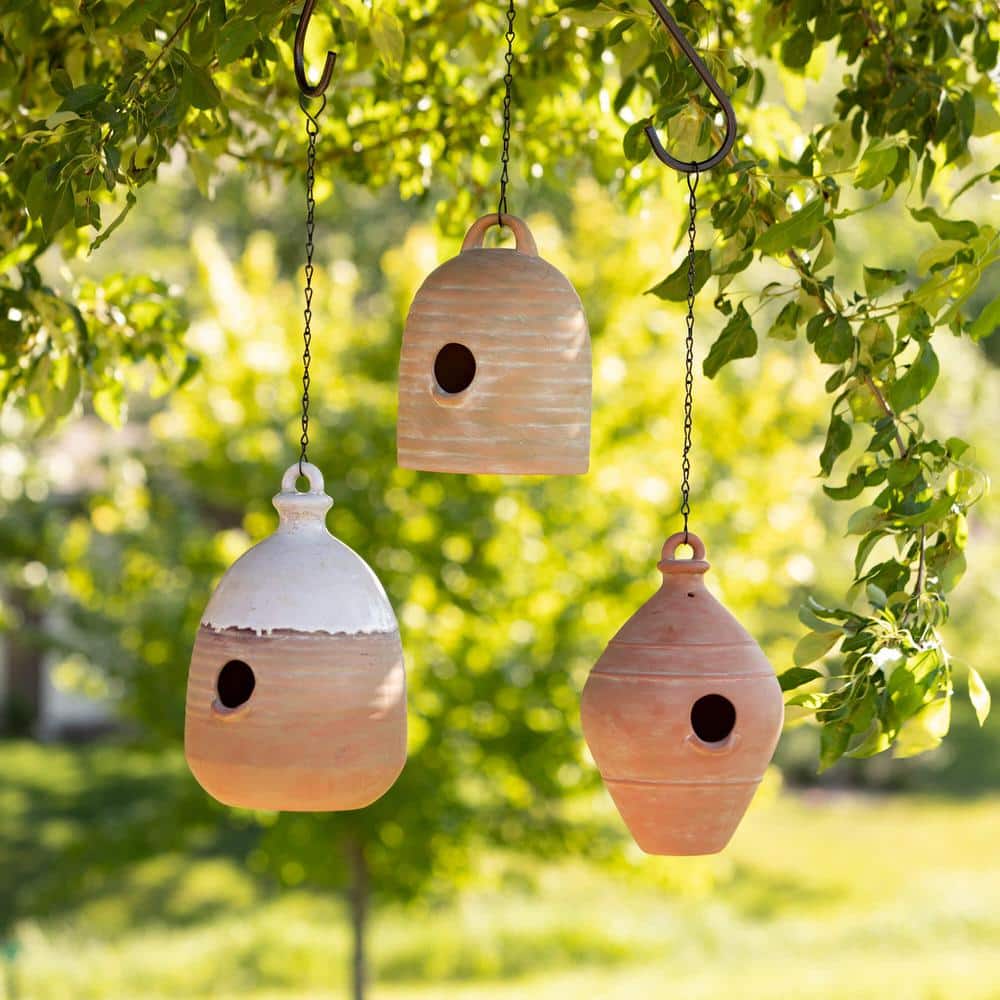 11.75" Two-Toned Terracotta Ceramic Pueblo Birdhouse