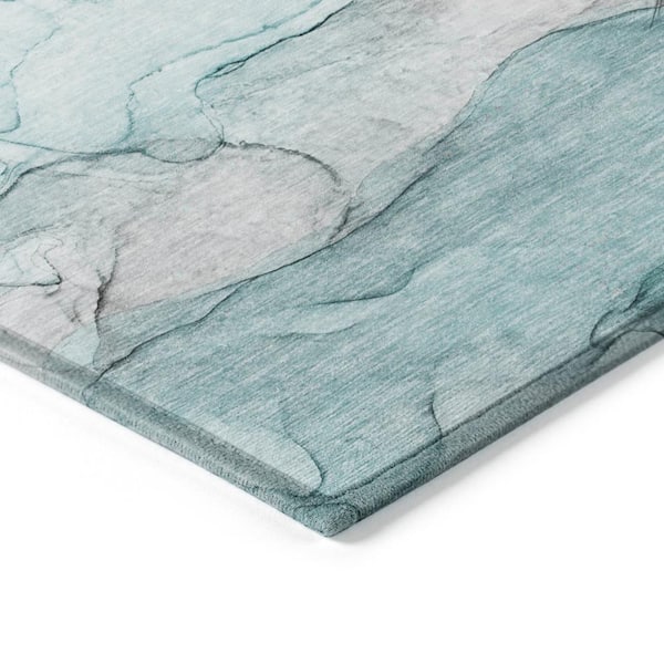 Chantille ACN512 Teal 3 ft. x 5 ft. Machine Washable Indoor/Outdoor Geometric Area Rug