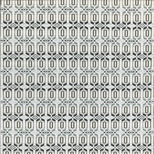 Moroccan Reversible Recycled Outdoor Rug, Cool Silver, 6' x 9'