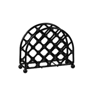 5 in. x 5 in. x 2.5 in. Napkin Holder in Black Lattice