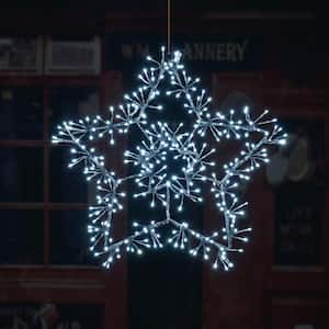 2 ft. 320 LED Star Light Artificial Christmas Tree Twinkle Lights Warm White Plug in for Home Garden Decoration Silver