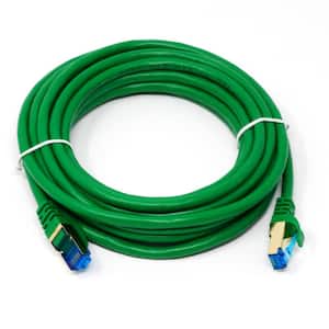 15 ft. Cat 7 Round High-Speed Ethernet Cable Green