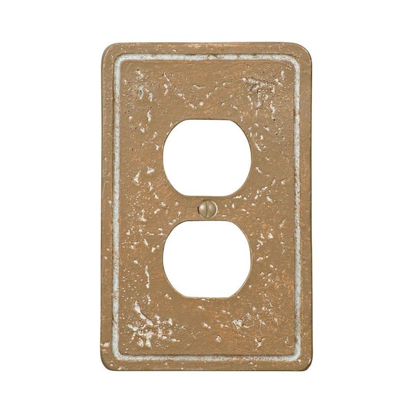 AMERELLE Faux Stone 1 Gang Duplex Resin Wall Plate - Noche