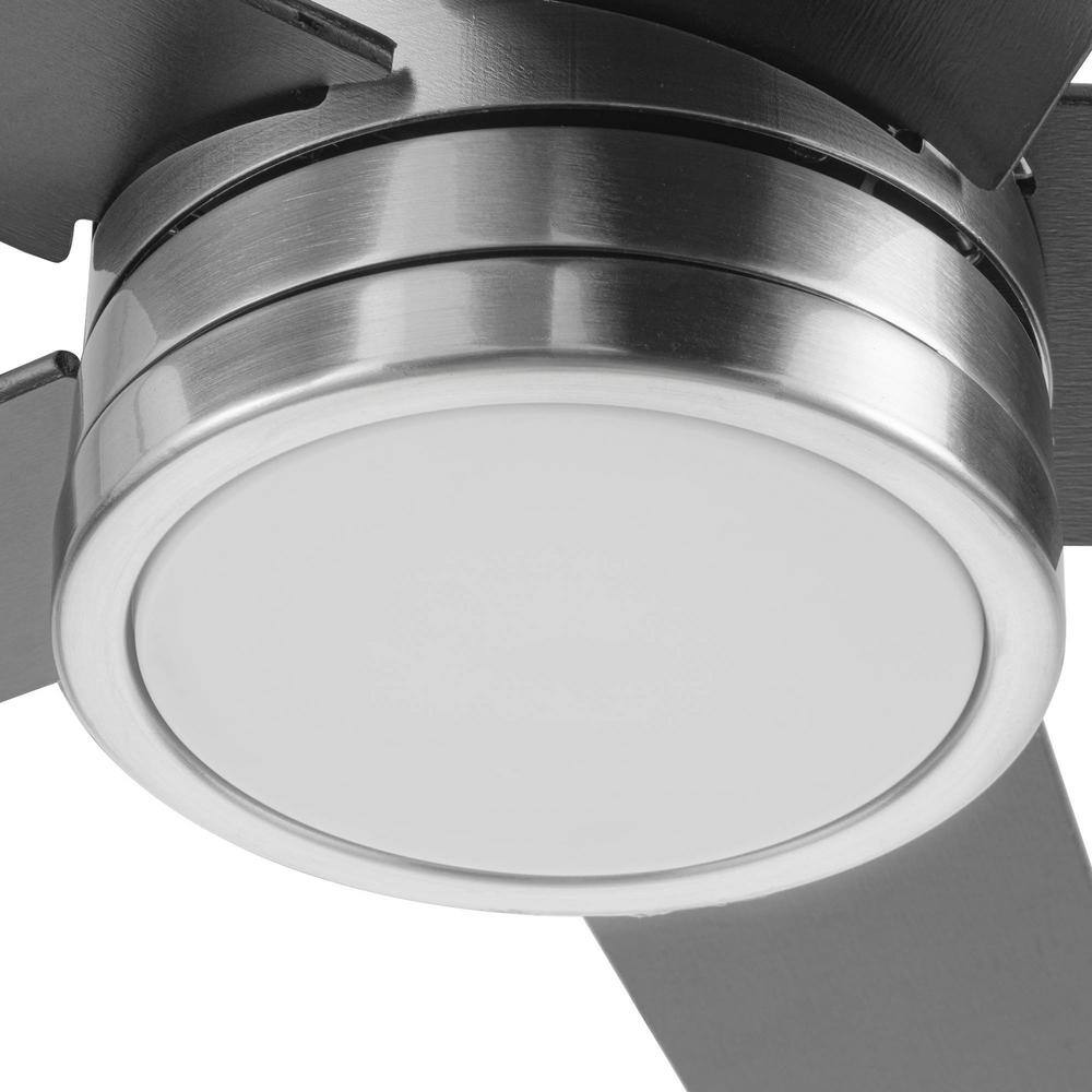 Graceshire 52" Brushed Nickel LED Ceiling Fan with Remote and Reversible Gray Oak Blades