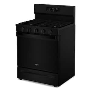 30 in. 5 Burners Freestanding Gas Range in Black with Air Cooking Technology