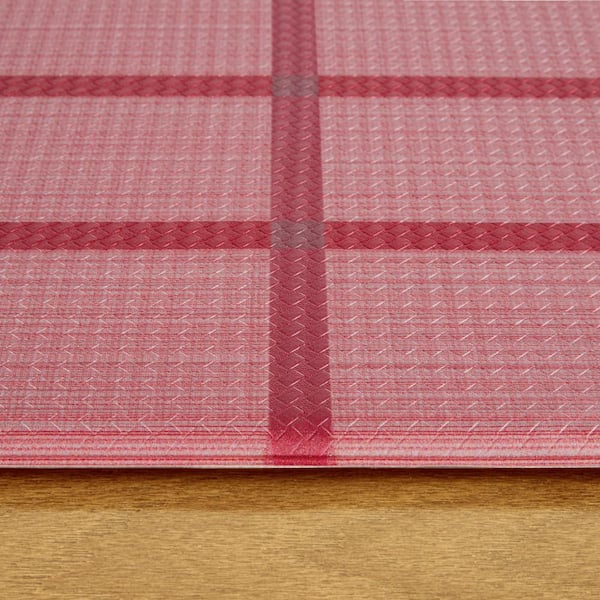 Basic Comfort Plus Windowpane Plaid Red 18 in. x 39 in. Anti Fatigue Mat