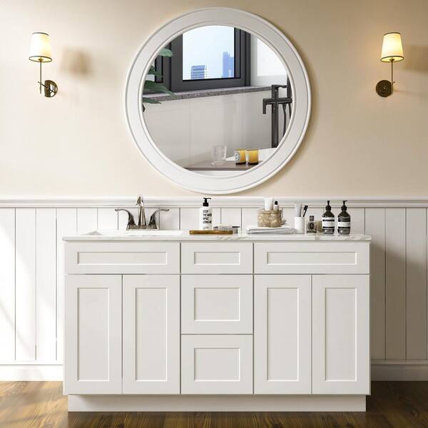 Mccoy Home Revival White Shaker Sink Base Cabinet-60 Sink Base