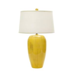 29 in. Rustic Goldfinch Crackle Ceramic Table Lamp