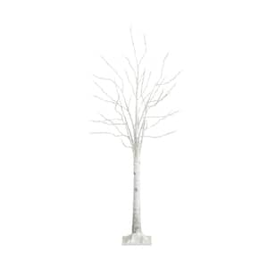 5 ft. Pre-Lit Artificial White Birch Tree with 240 Warm White LED Lights