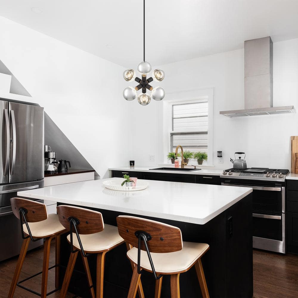 Gambit 6-Light 7'' Matte Black Mid-Century Modern Pendant