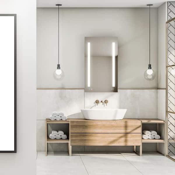 Signature Royale 24 in W x 40 in. H Recessed or Surface Mount Medicine Cabinet with Single Door,LED Lighting,Right Hinge