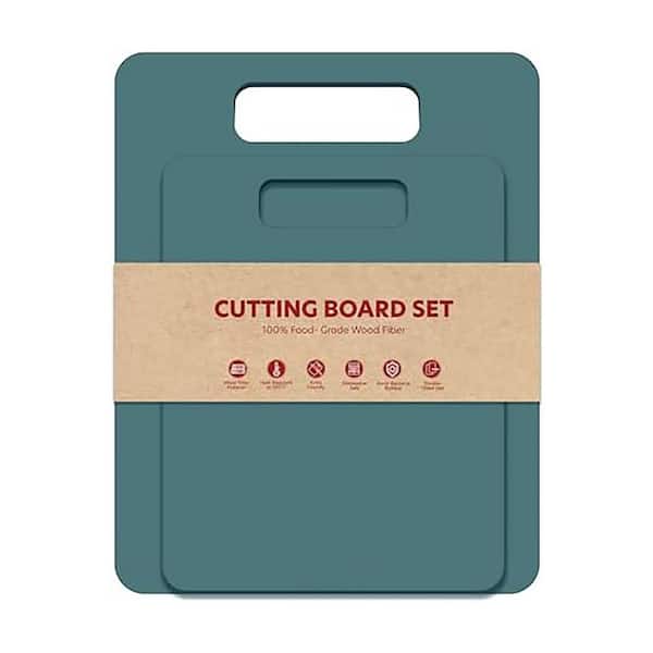 Cutting Board Set of 2 14.57 in. x 0.24 in. Rectangular Wood Fiber Composite Cutting Boards for Meat Vegetables & Fruit