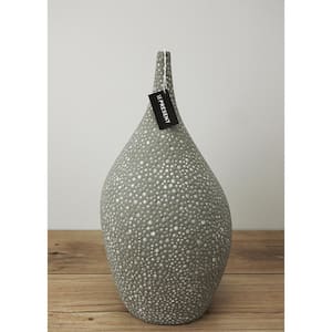 15.5 in. Height Lunar Gray Matte Dame Ceramic Vase