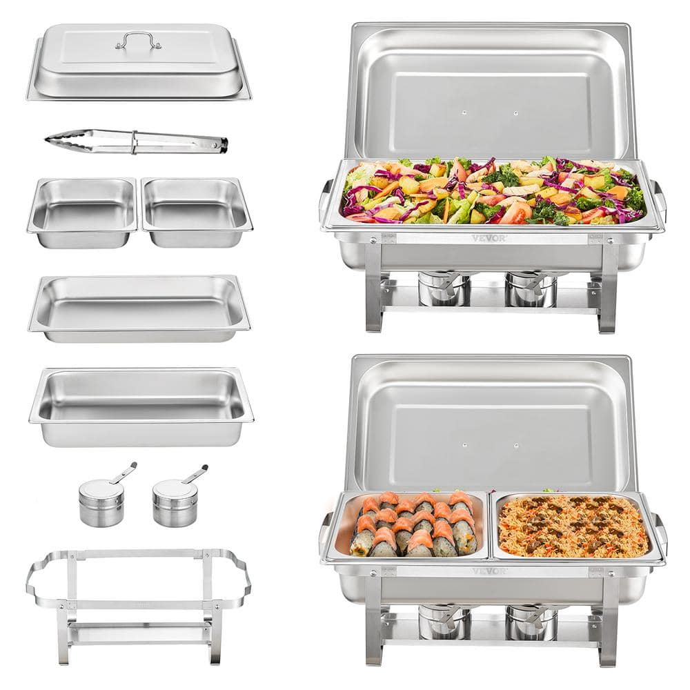 Celebrations 9.5 qt. Rectangular Stainless Steel Chafing Dish 5 Piece Denmark