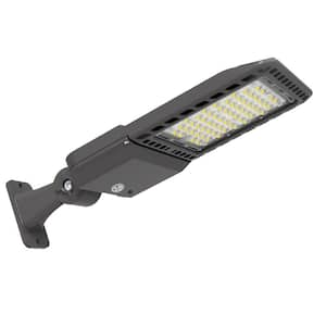 1000-Watt Equivalent Integrated LED Bronze Dusk to Dawn LED Parking Lot Area Light Arm Mount 5000k